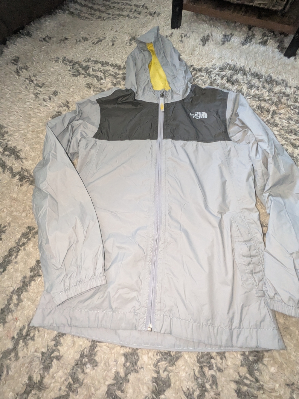 The North Face Kids' Light Gray Hooded Windbreaker Jacket